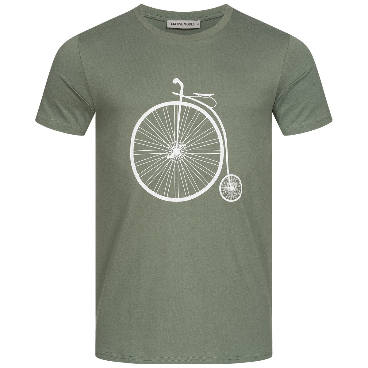 Vroeg Indirect Raad Men's t-shirt - Retro Bike - moss green | vegan