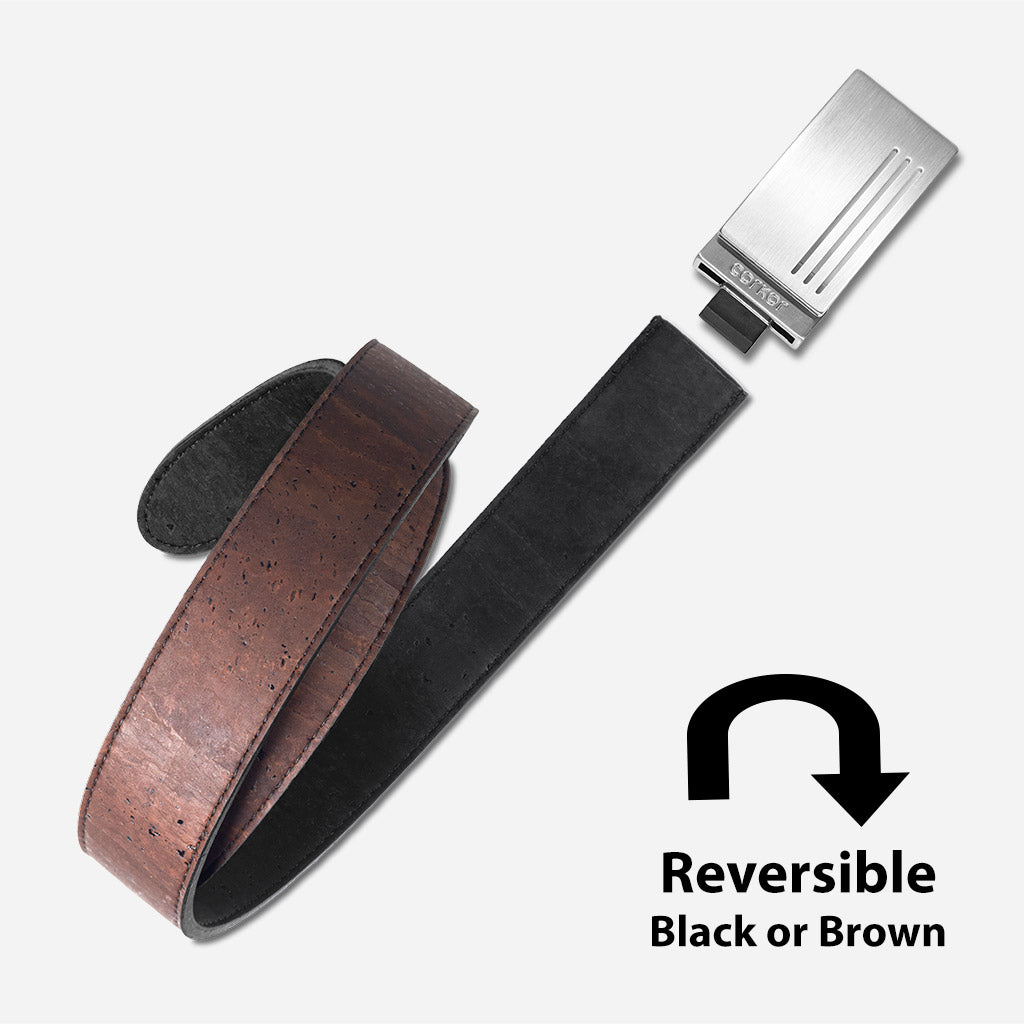 Square Reversible Belt Black Camel / 40