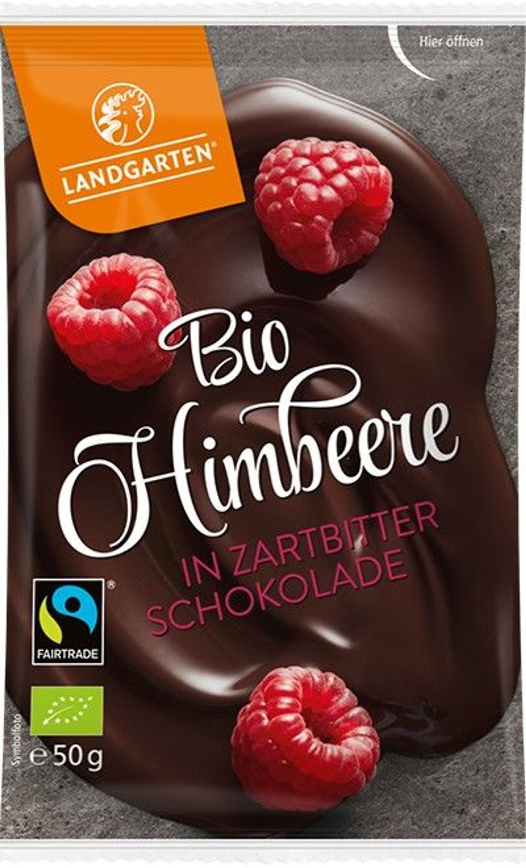 Landgarten Organic Raspberry in Dark Chocolate (50g) | vegan