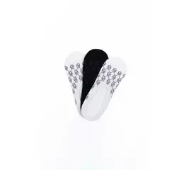 1 People - Modal Monogram No Show Socks - 2 White & 1 Black