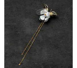 Upcycle with Jing - Jasmine Flower Long Drip Ear Pins