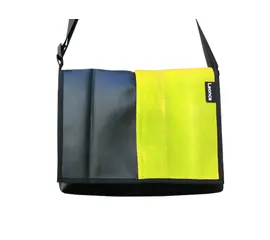 Leonca - Bag from yellow fire hose crosswise