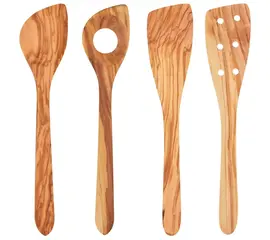 Biodora - Olive wood set, 2x cooking spoons, 2x spatulas
