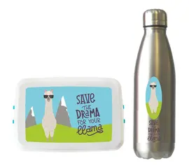 Dora - llama travel set with box and stainless steel bottle