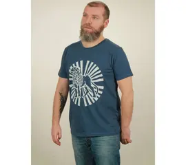 Men's t-shirt - Lion Sun - dark blue
