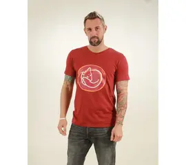 Men's t-shirt - Sleeping Fox - burning red