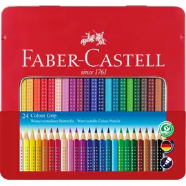 Faber-Castell - Crayon de couleur Colour Grip étui métal 24 pièces