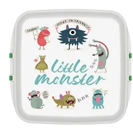 Biodora - Kleine Lunchbox mit Druck „Monster“ (Bio-Kunststoff)