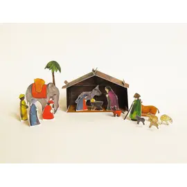 kolor -Crèche de Noël en papier avec figurines