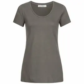 Slub T-Shirt für Damen - Basic A-Linie - dark grey