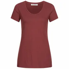 Slub T-Shirt für Damen - Basic A-Linie - wine red