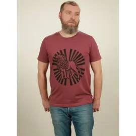 T-Shirt Herren - Lion Sun - berry