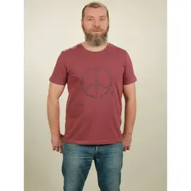 T-Shirt Herren - Peace - berry