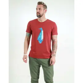 T-Shirt Herren - Pinguin - burning red