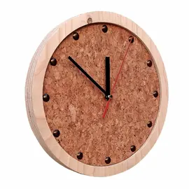 Horloge murale "TOCK" en bois et liège